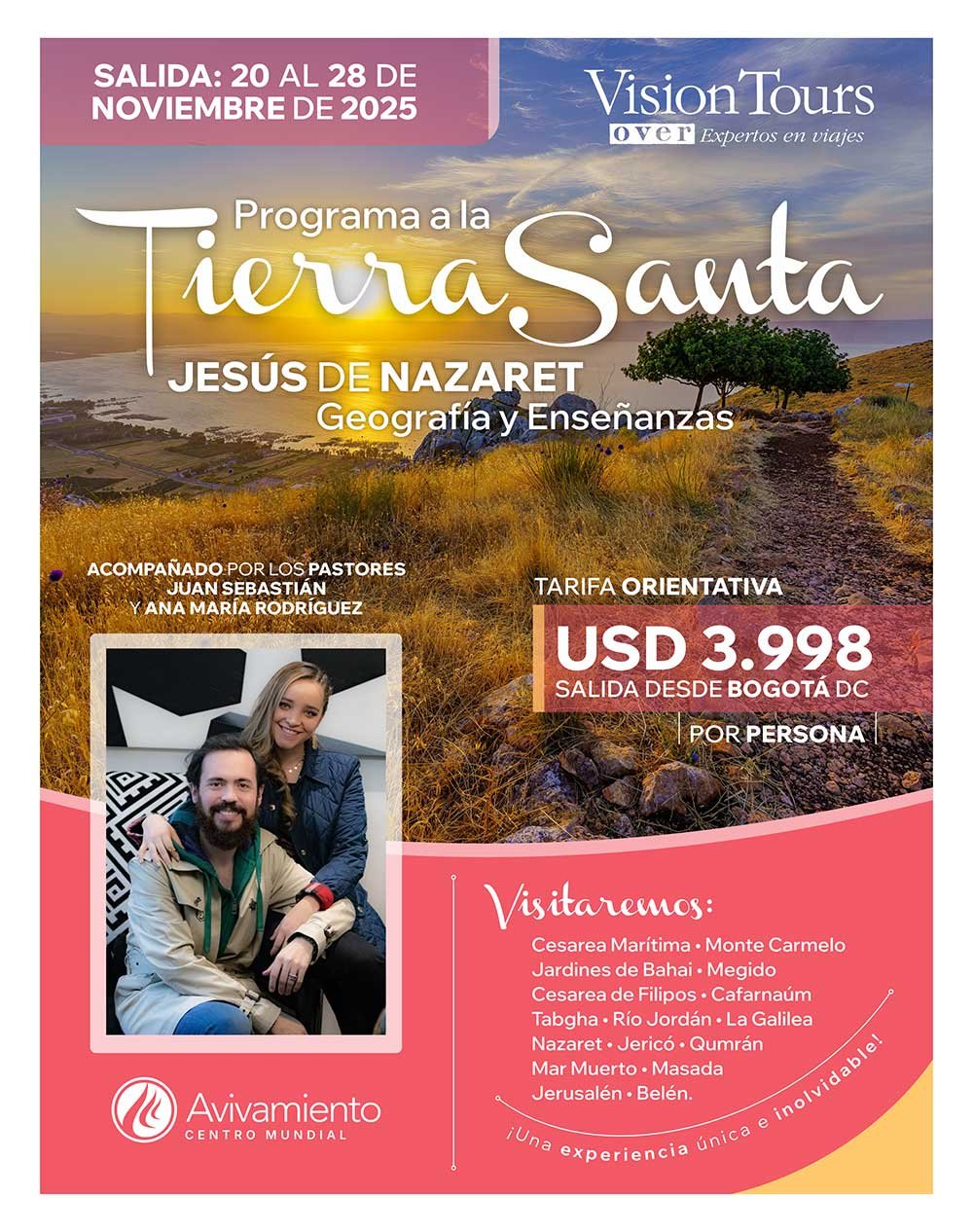 Programa a Tierra Santa 2025 desde Colombia